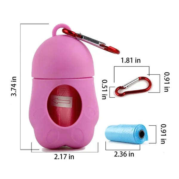 Portable Plastic Pet Garbage Bag Dispenser With Keychain