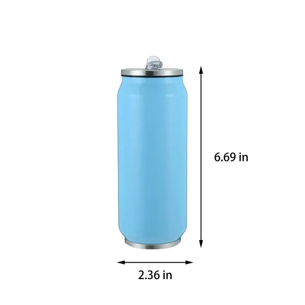 16 OZ Stainless Steel Bottle With Straw