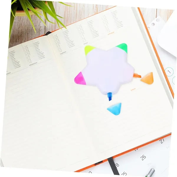Promotable Flat Five-pointed Star Plastic Fluorescent Pen