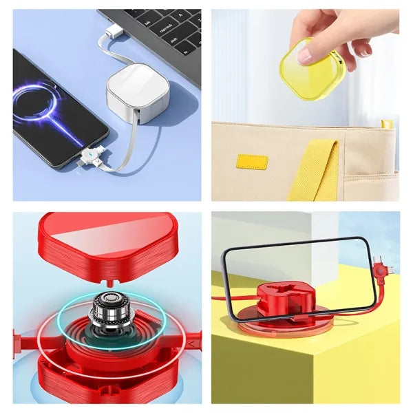 3-in-1 Retractable Portable Data Cable