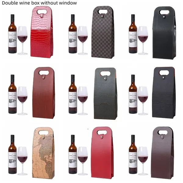 Leather Wine Gift Tote Bag