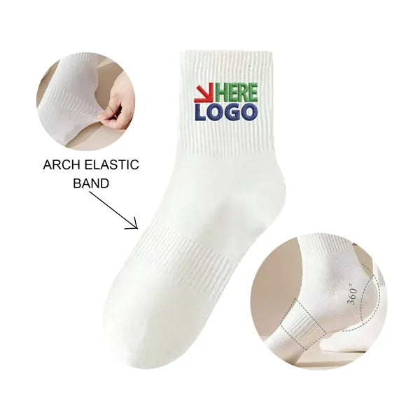 Embroidered Socks with Arch Elastic Band
