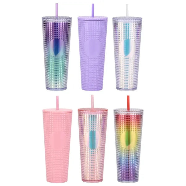 24oz Double Wall Corn Plastic Straw Tumbler