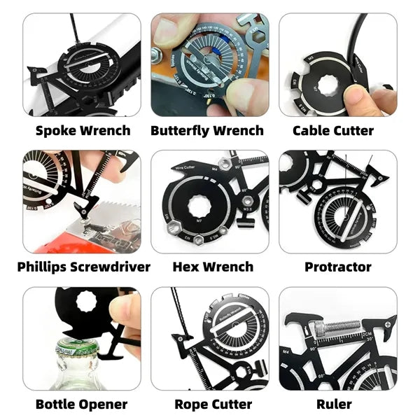 20-In-1 Multifunctional Bicycle-Shaped Tool Card