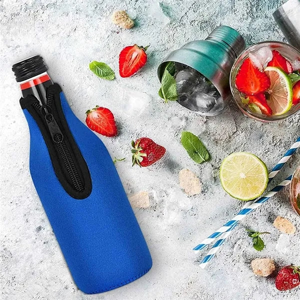 11Oz. Zippered Neoprene Bottle Cooler Sleeve