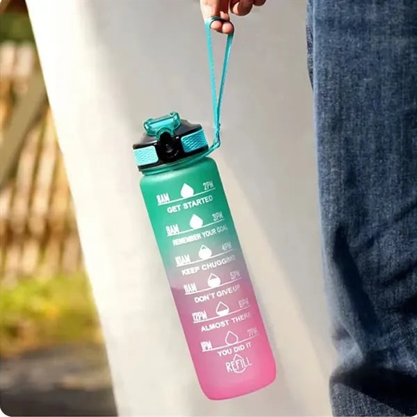 32 oz Motivational Water Bottles with Time Marker