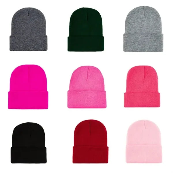 Embroidered Knit Beanie Hat