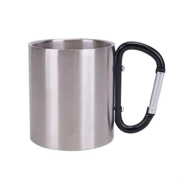 7.3 oz Stainless Steel Travel Mug with Carabiner Handle