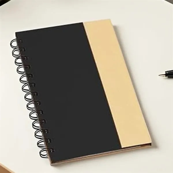 Spiral Notebook with Sticky Notes and Pen Holder