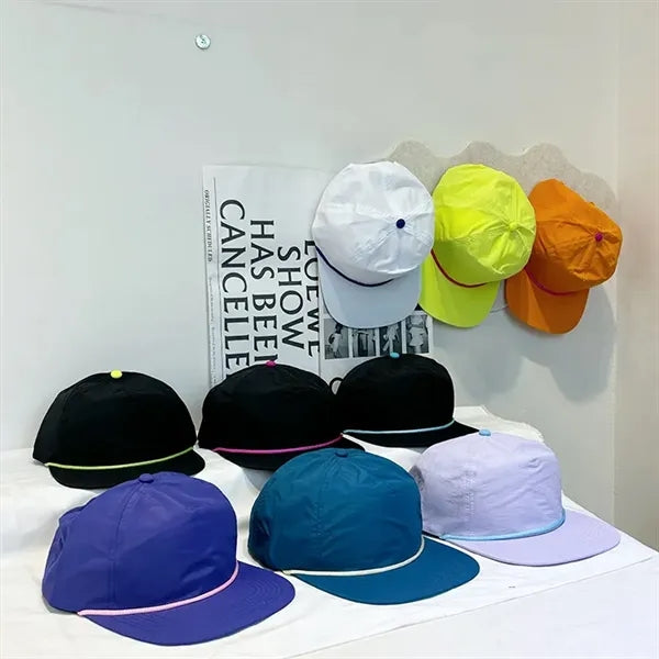 Reflective Nylon Lightweight Sports Cap with Flat Brim