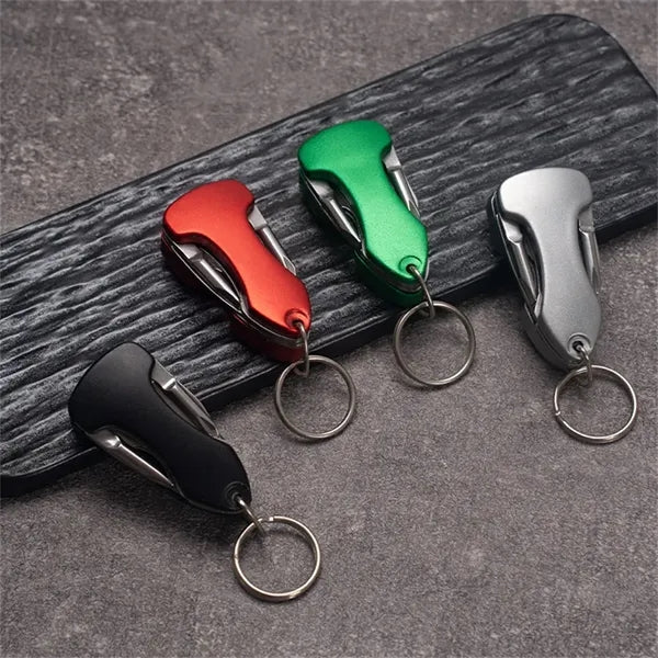 Portable Foldable Multi Tool Keychain with Knife Screwdriver