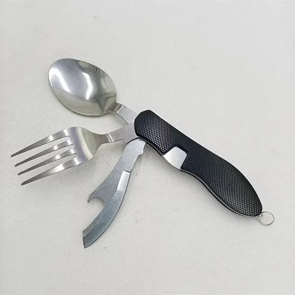 Portable 4-in-1 Camping Eating Utensils Stainless Steel