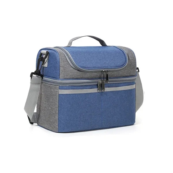 Double-Layer Large Capacity Insulated Crossbody Lunch Bag