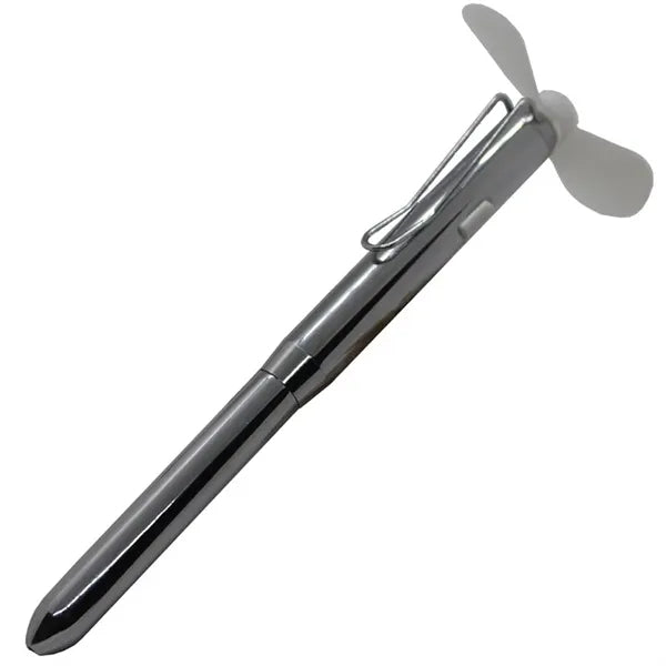 2 in 1 Metal Hand Pocket Twisting Ballpoint Pen with Fan