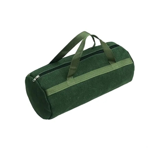 Extra Thick Canvas Round Zipper Grill Tool Storage Tote Bag