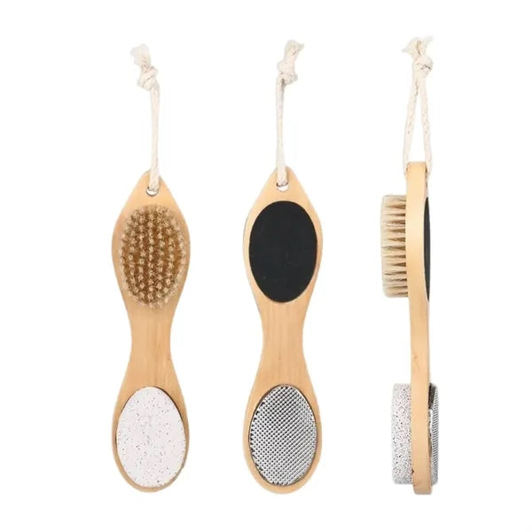 4-in-1 Engromic Wooden Exfoliating Foot Scrubber Brush