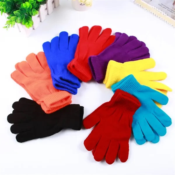 Stretchable Knit Winter Gloves in Bulk Colors
