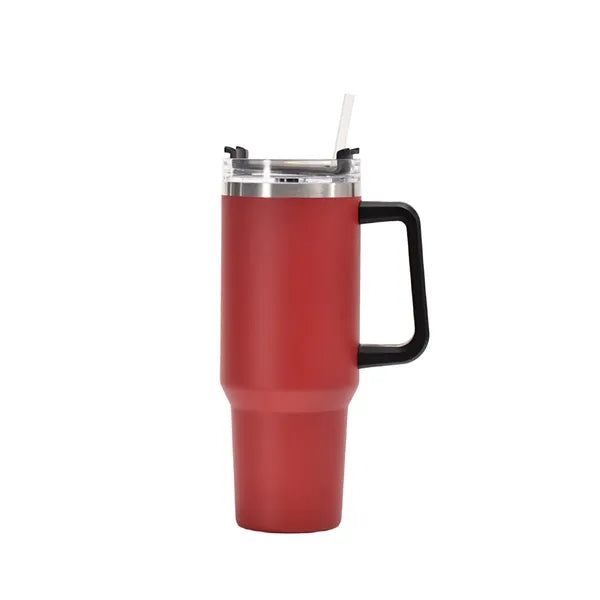 40 Oz. Vacuum Stainless Steel Tumbler with Handle & Straw