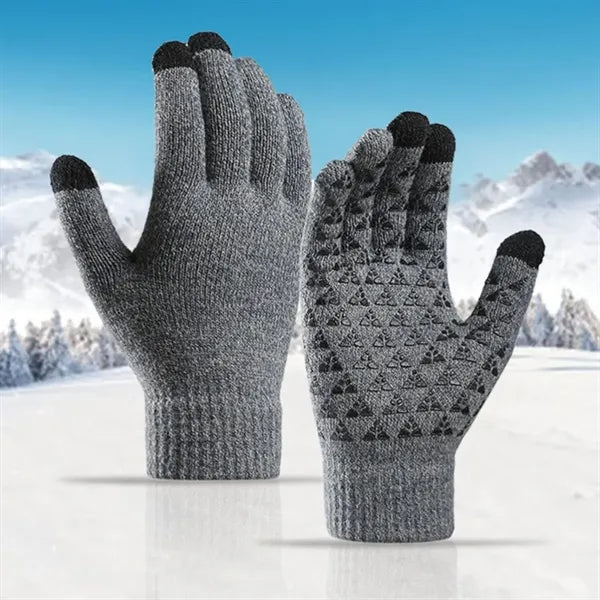 Knit Touchscreen Gloves with Anti-Slip Grip for Winter Tech