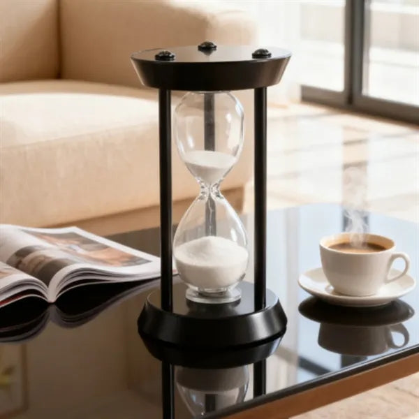 Glass Hourglass Timer with Metal Frame