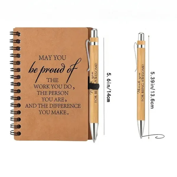 Kraft Spiral Notebook With Pen