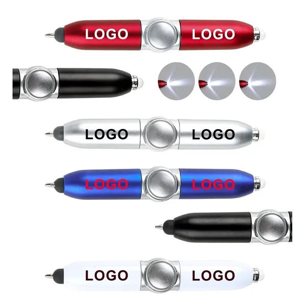 Logo Ball Point Pen Mini LED Fidget Spinner Unique MF