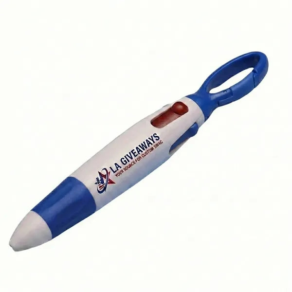 Rocket 4 Color Retractable Pen with Carabiner
