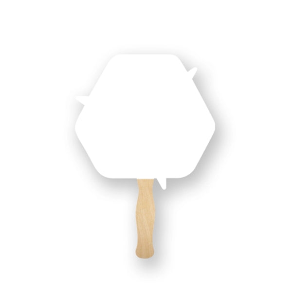Eco Symbol Shape Full Color Hand Fan 2 Sided