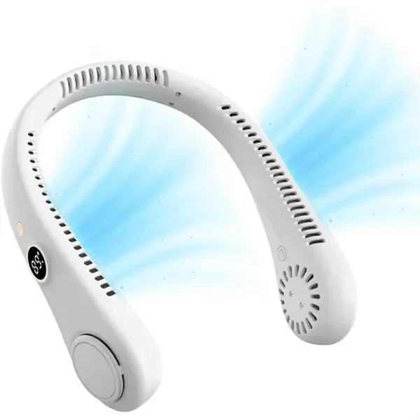 LED Display Neck Fan with USB Rechargeable