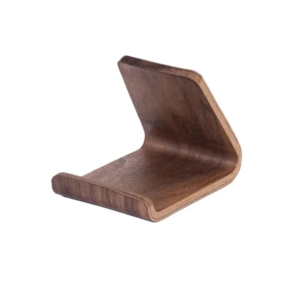 Deformation-Resistant Solid Walnut Mini Phone Stand