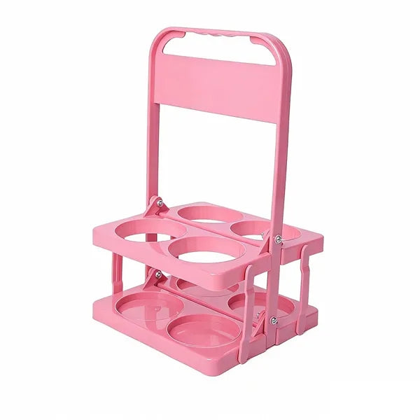 Plastic Foldable Drink Carrier Holder w/Handle