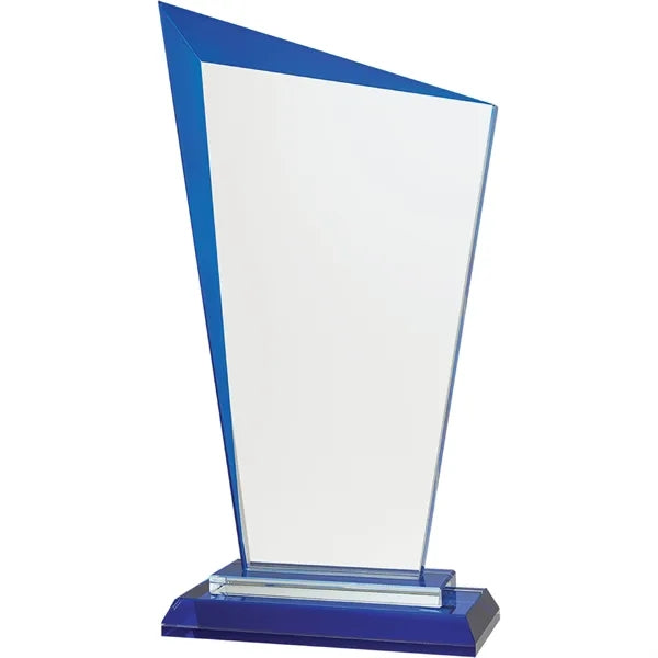 9 1/2" Blue Razor Glass Award