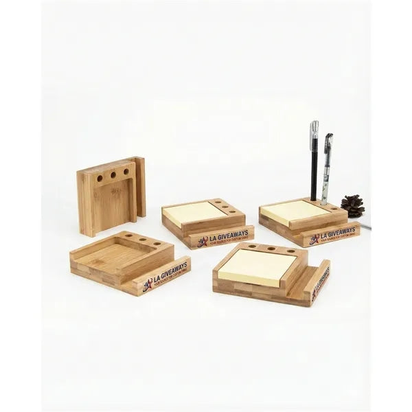 Bamboo Desk Organizer with Phone Holder