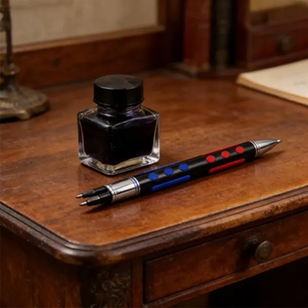 Baccarat Casino Metal Pen with Blue & Red Ink Silicone Sleev