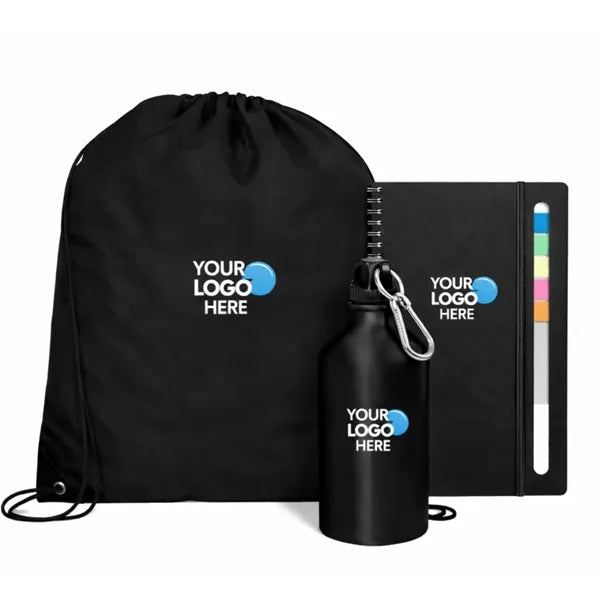 Essentials Gift Set with Drawstring Bag, Journal & Bottle