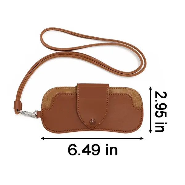 PU Leather Eyeglasses Case, Hanging Neck Sunglasses Storage