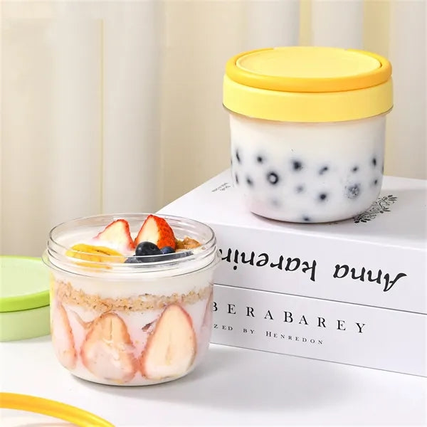 Portable Double-Layer Leakproof Fruit Cup with Fork