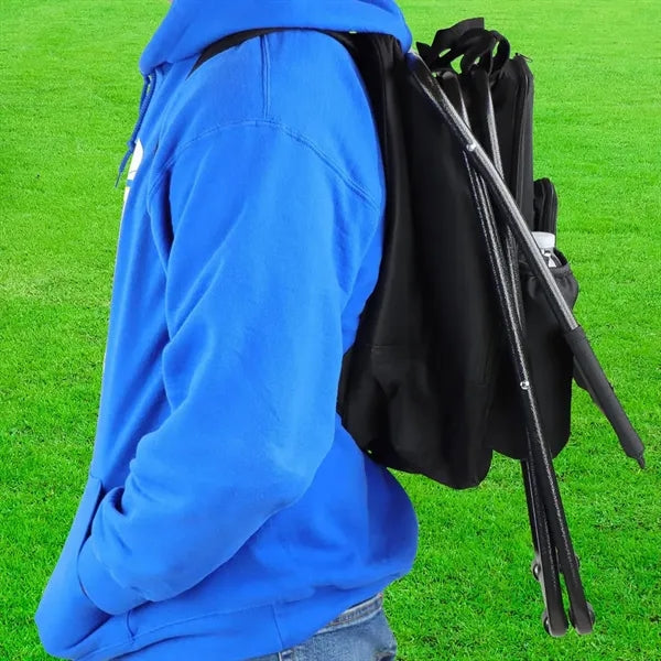Folding Stool Portable Backpack with Cooler Insulated Bag