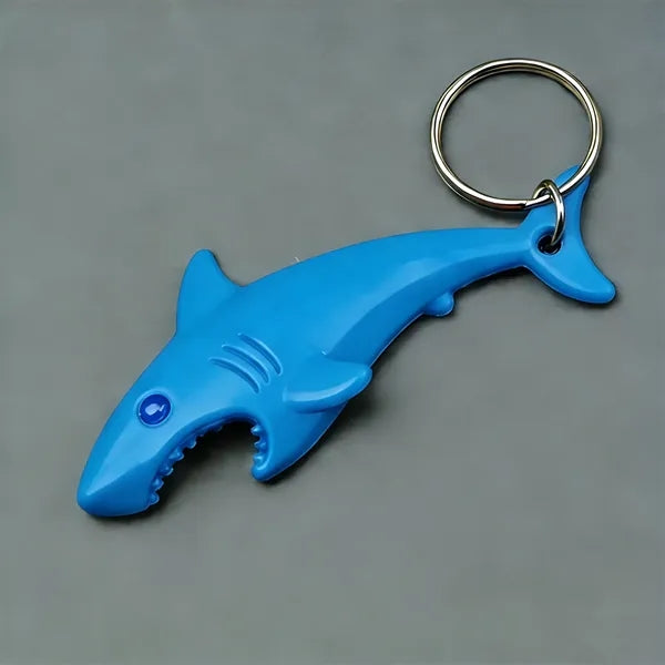 Portable Plastic Shark Shape Bottle Opener Keychain