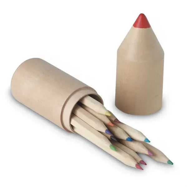12 Pencils in Wooden Box Coloret