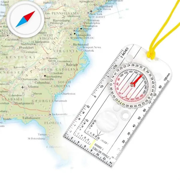 Compasses Map Scale Ruler With Lanyard