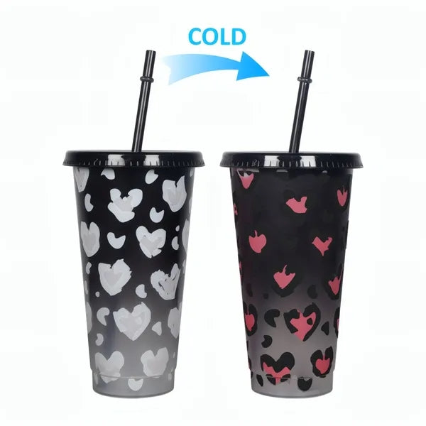 24oz Cold Color Changing Cup W/Lid&Straw