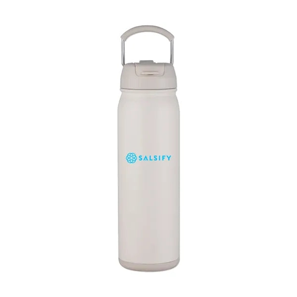 24 Oz Stainless Steel Vacuum Bottle with Easy Carry Handle a