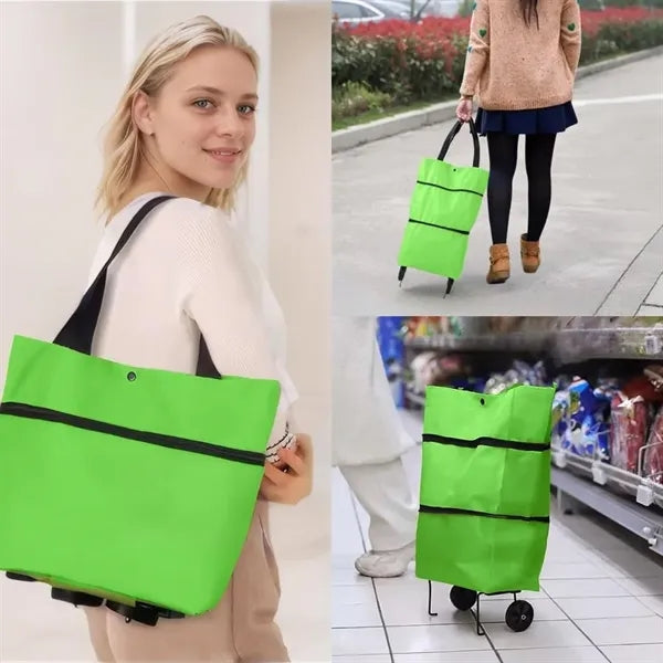 Collapsible Shopping Grocery Bag With Wheels