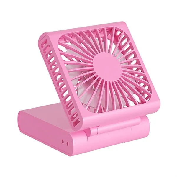 Compact USB Fan w/ 3000mAh Power Bank & Phone Stand