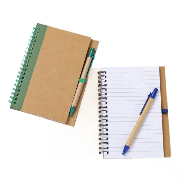 Eco-Friendly Spiral Notebook with Recycled Pen