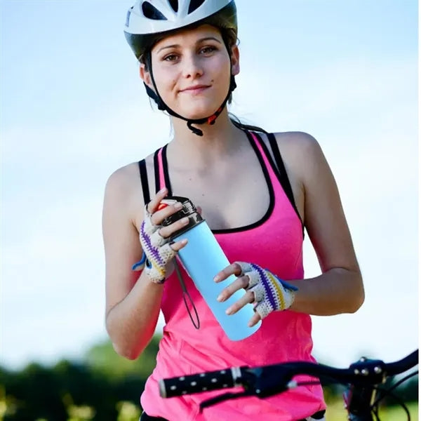 Sport Silicone Collapsible Water Bottle With Lanyard