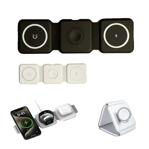 15W Magnetic Foldable 3 In 1 Charging Station