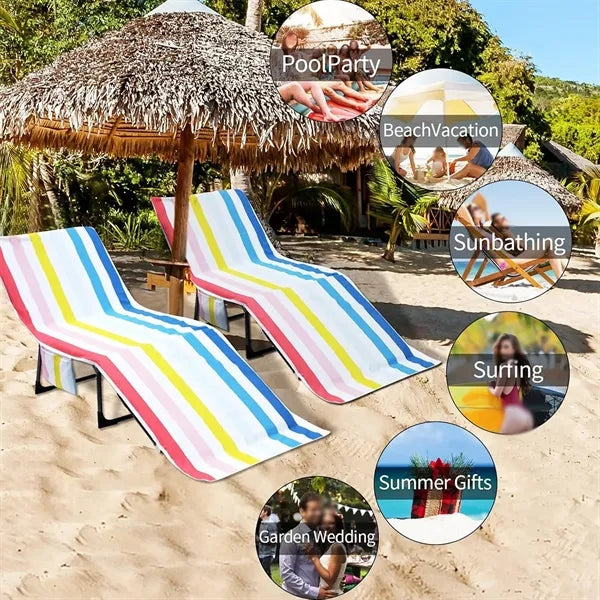 Comfort quick dry colorful lounge beach chair cover towel