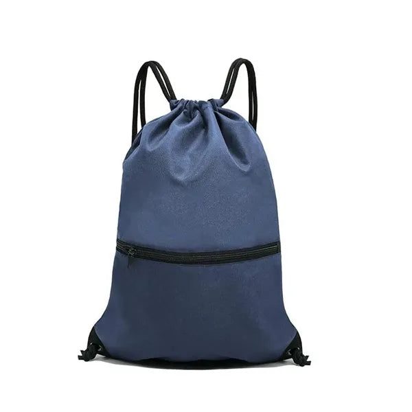 Sporty Drawstring Gym Sackpack with Zipper Pocket
